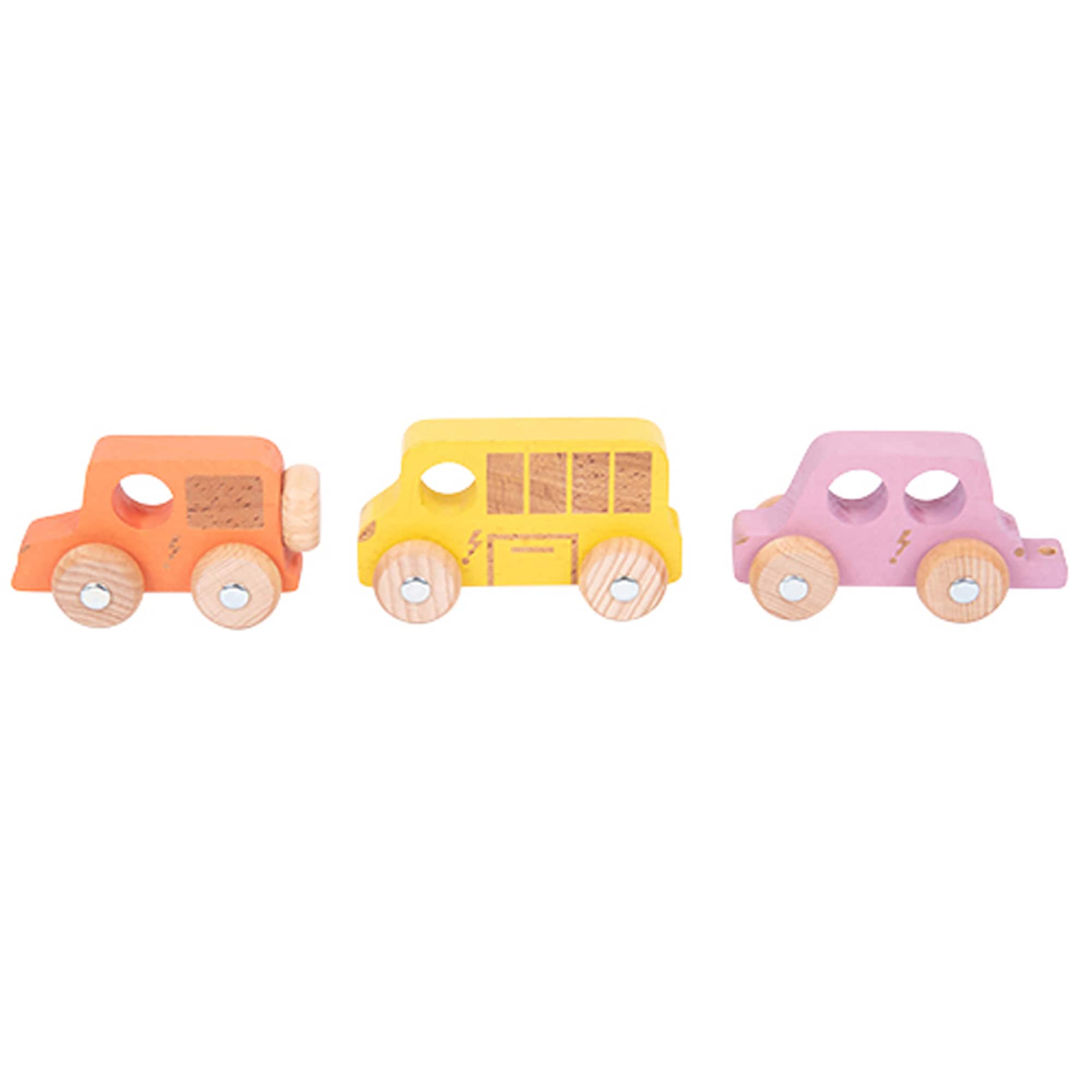 TickiT® Rainbow Wooden City E-Vehicles Play Set
